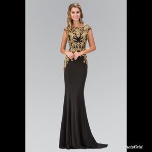 Black and Gold Prom Dress